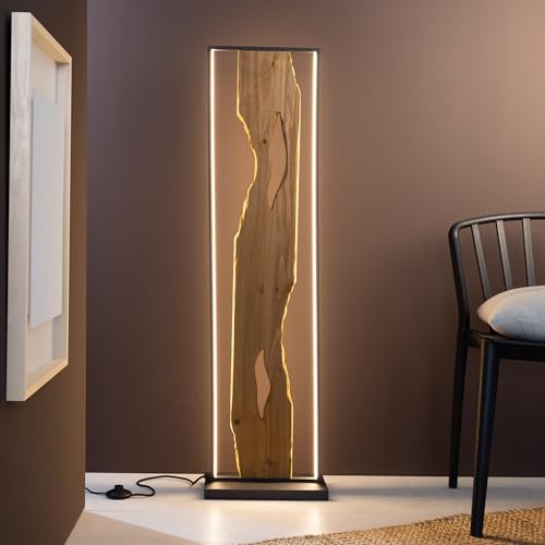 Lampadaire Lightbox LED - Design Moderne et Fonctionnel - Noir/Marron